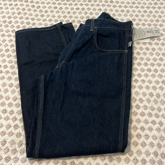 NWT Tyndale FRMC Flame Resistant Carpenter Work Pants Jeans 34 x 33 Dark Wash - Picture 5 of 17